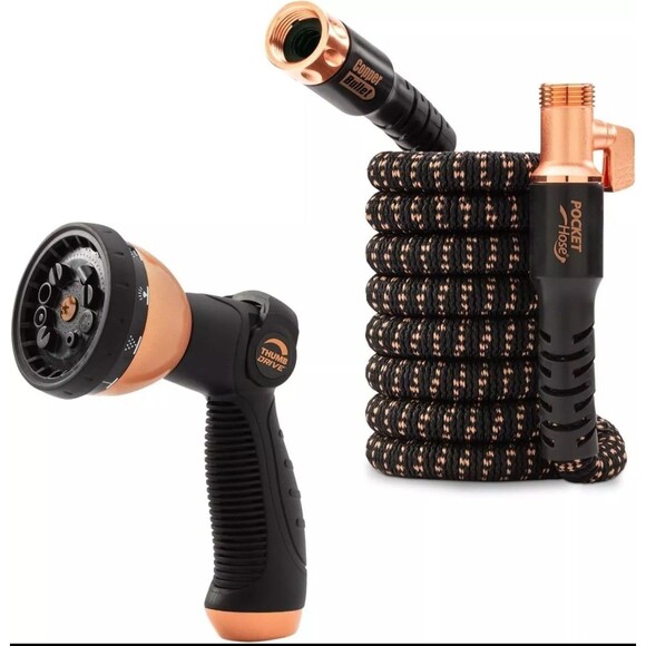 Pocket Hose Copper Bullet 25 Ft Expandable w/ Thumb Nozzle As Seen on TV - Picture 4 of 10